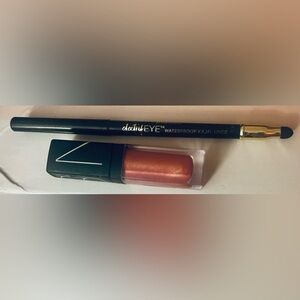 NARS Liquid Lipcolor, Shade: Orgasm & London Black Waterproof Eyeliner, NEW COS1